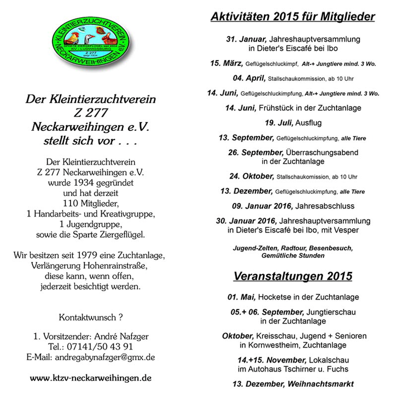 Jahresprogramm 2015